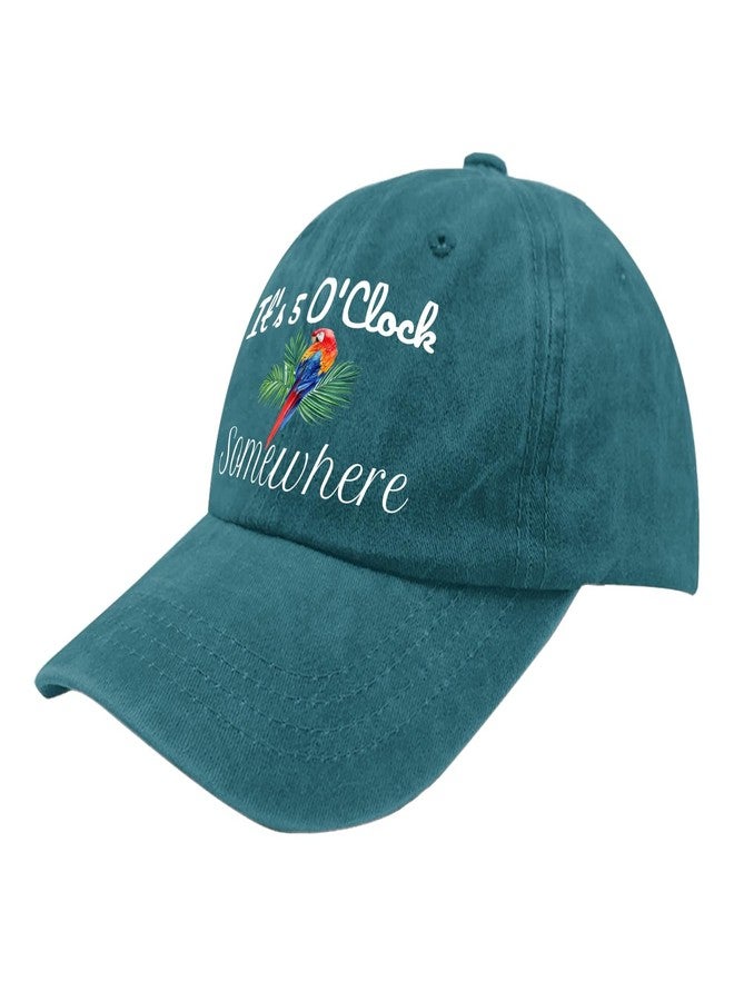 ODCRAT Jimmy Music Buffett Accessories Hats Its 5 Oclock Some Where Cap Women Hats Cyan Blue Funny Hats Gifts for Mom Outdoor Caps - Image 2